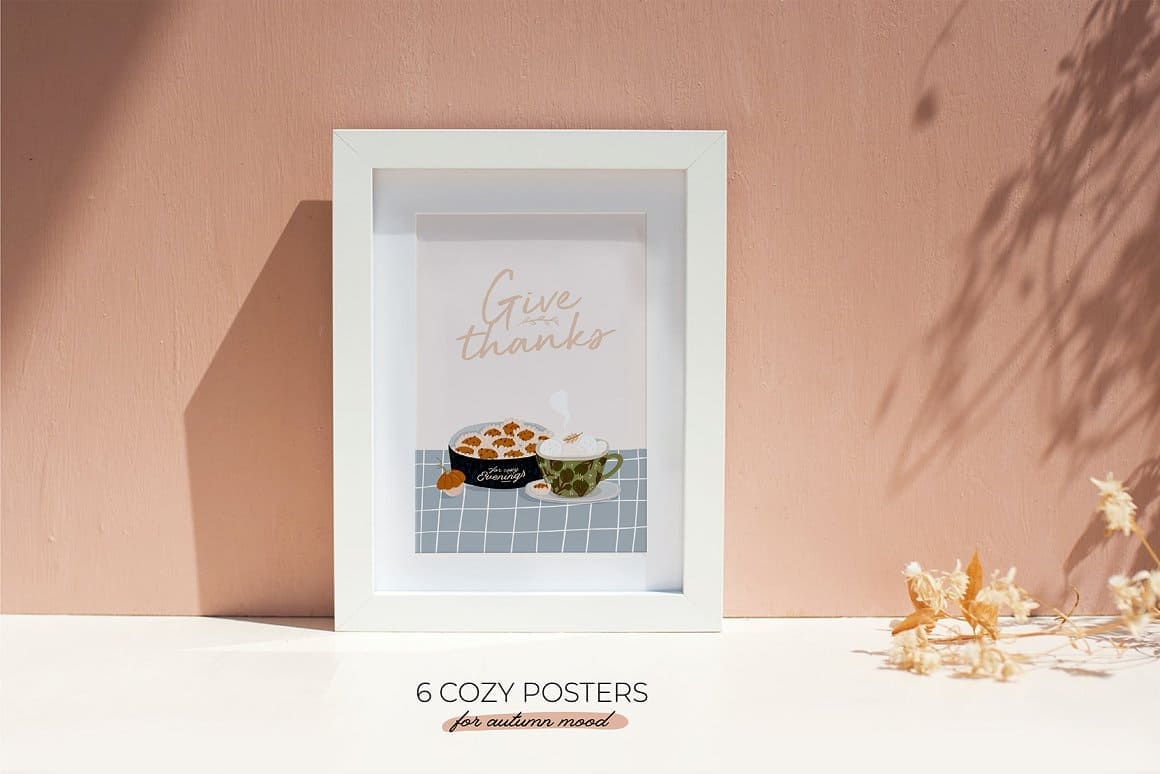 6 cozy posters for autumn mood.