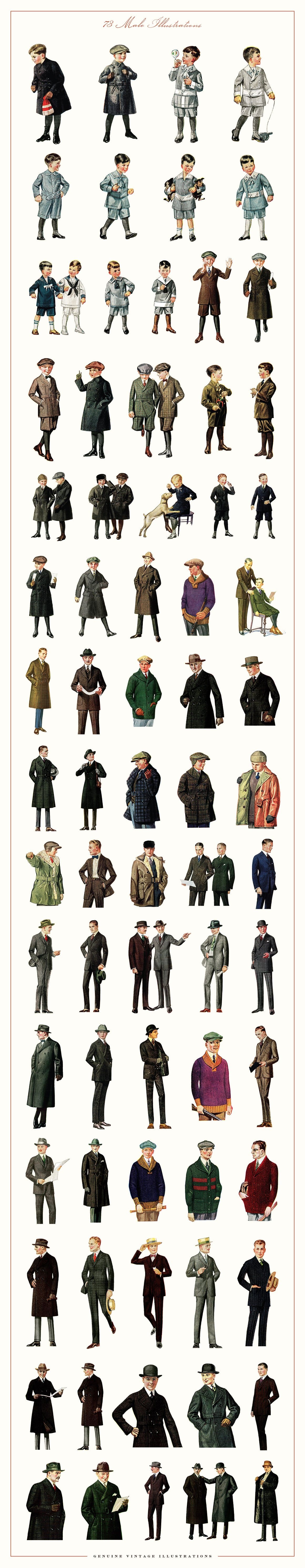 73 male illustrations.