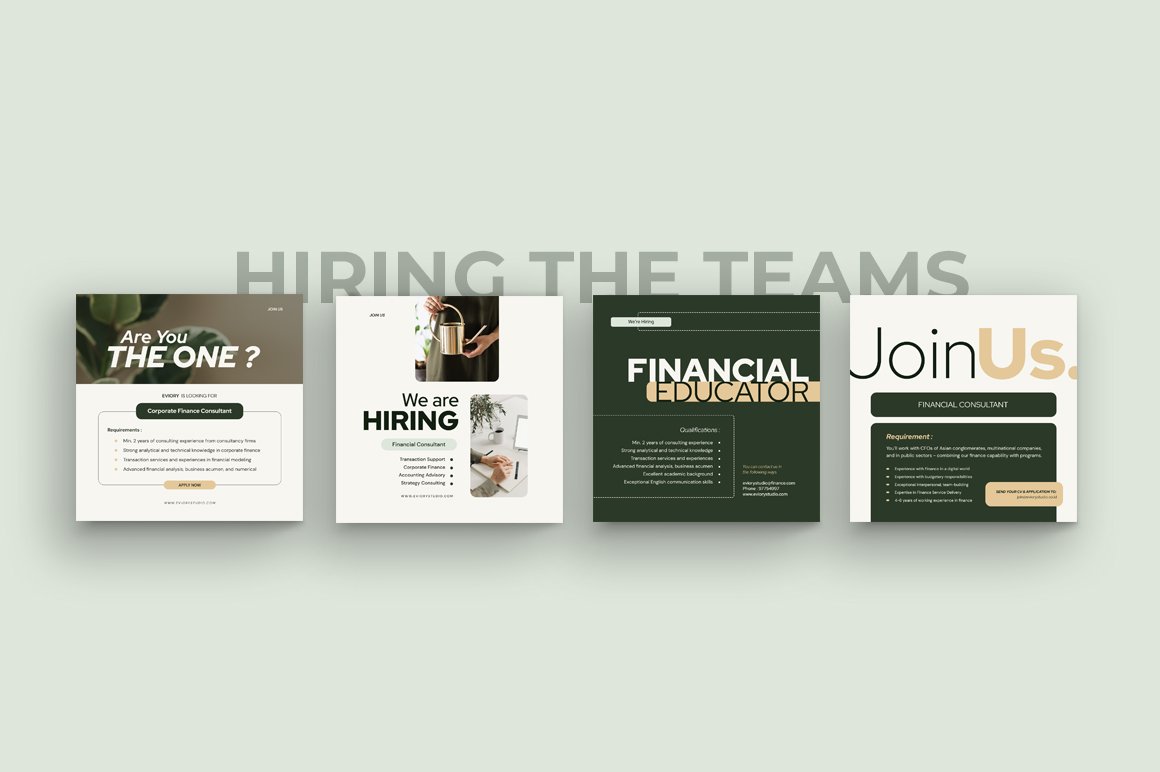 Inscription "Hiring the teams of financial educators and others".