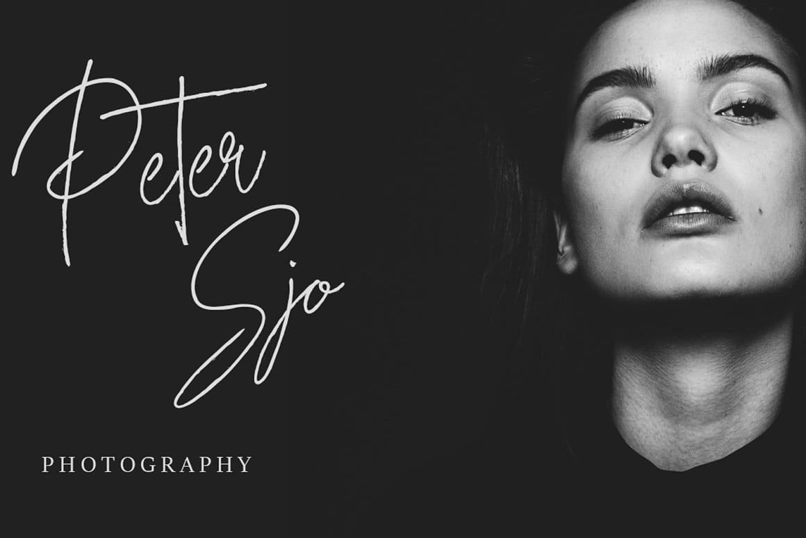 “Peter Sjo photography” is written in Whitley font.