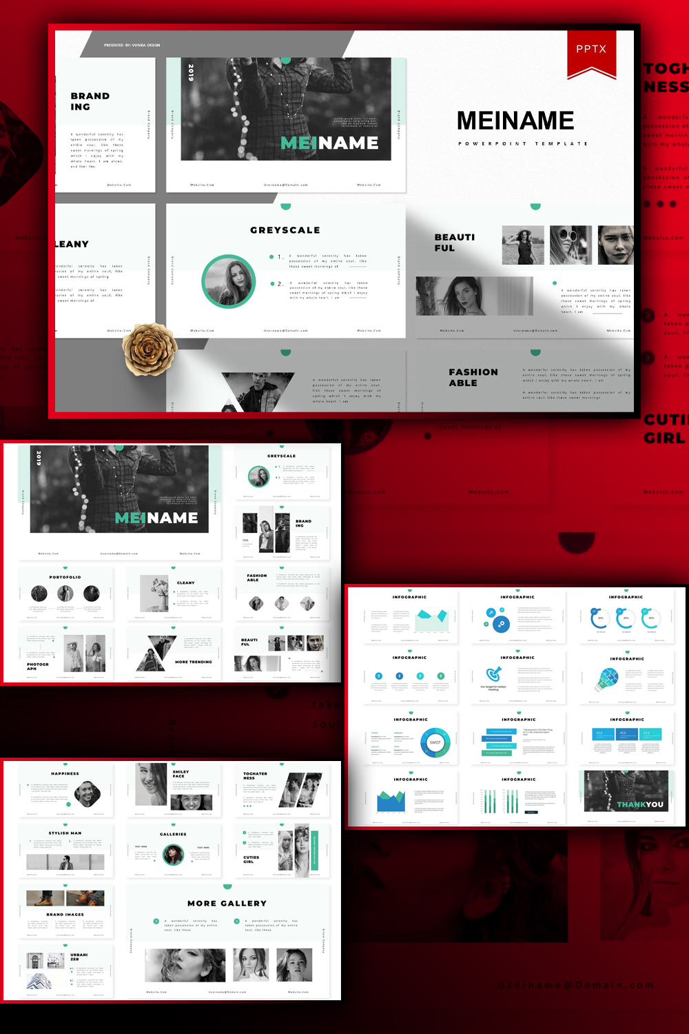Illustrations meiname powerpoint template of pinterest.
