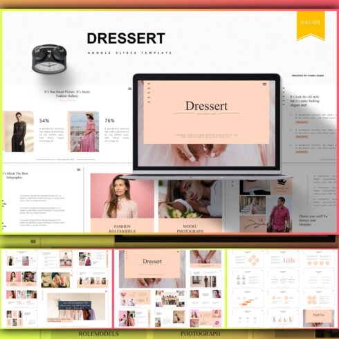 Fashion gallery of Dressert Google Slides Template.