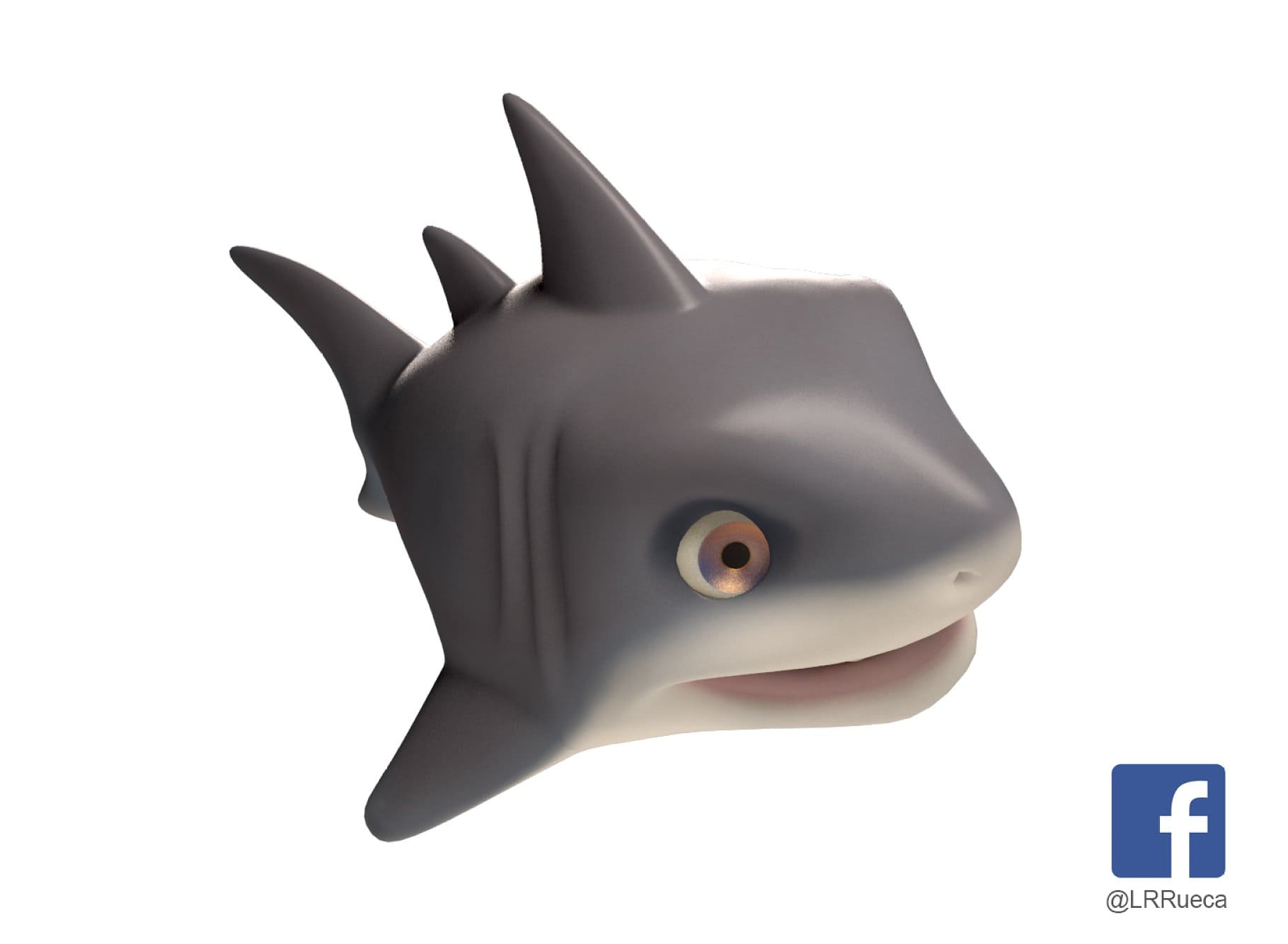 The upper right side of a stylized shark is drawn.