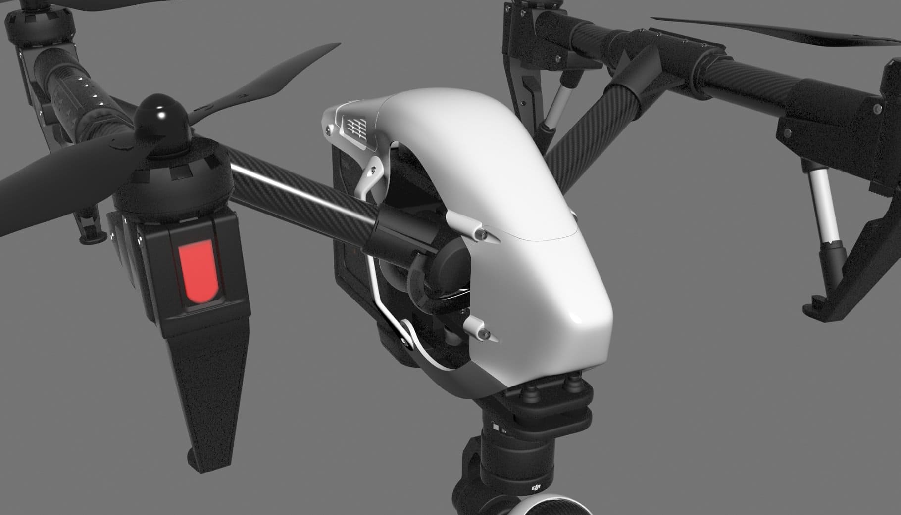 A close-up of a quadcopter.