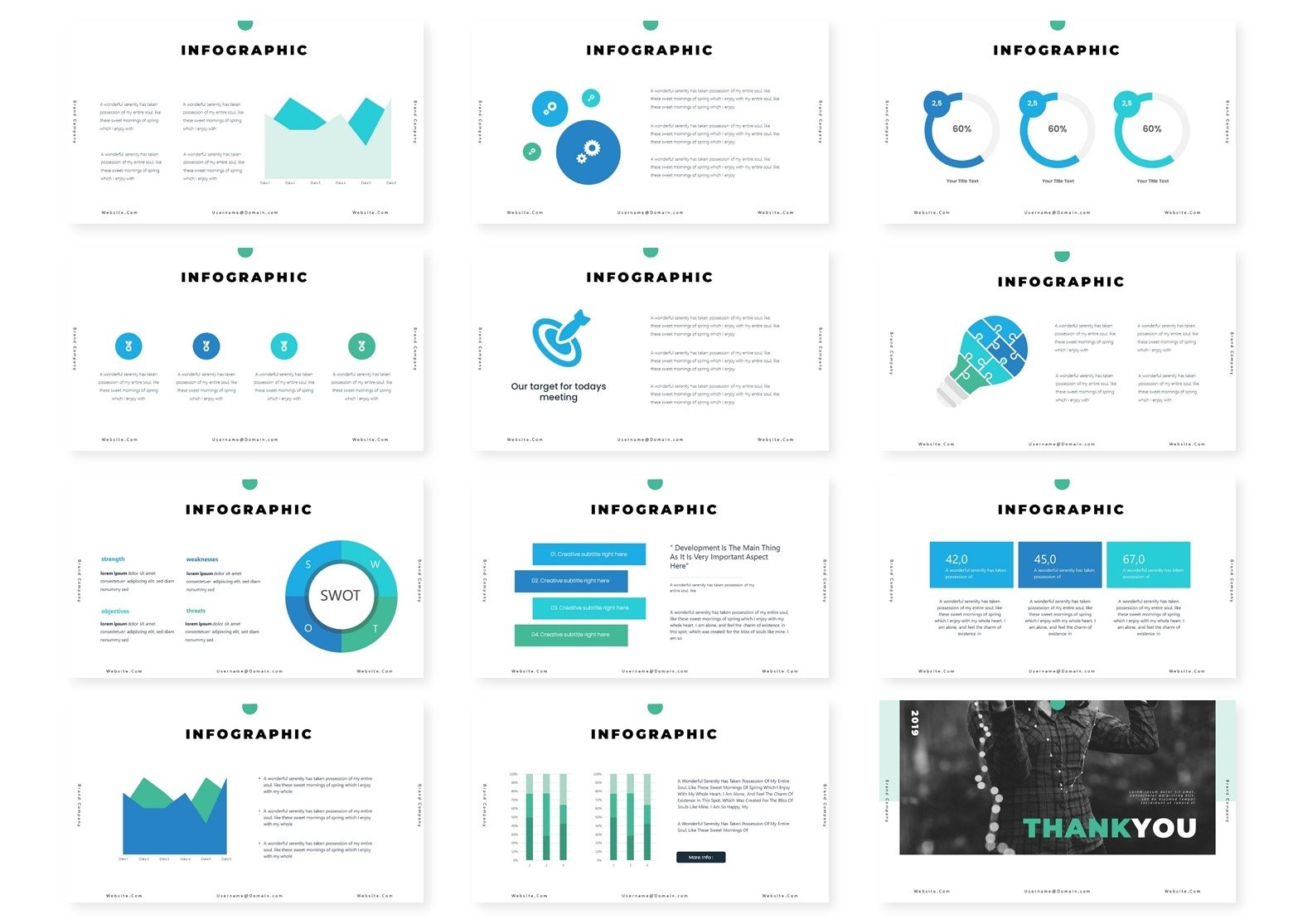 Blue graphs on presentation slides.