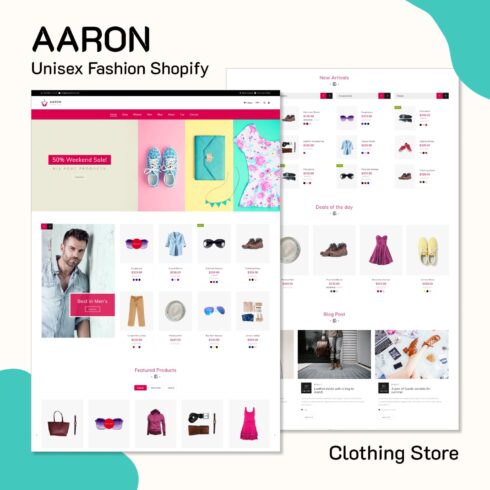 Featured products of Aaron unisex fashion shopify, clothing store.