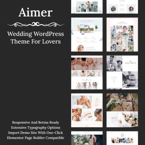 Images with aimer wedding wordpress theme for lovers.