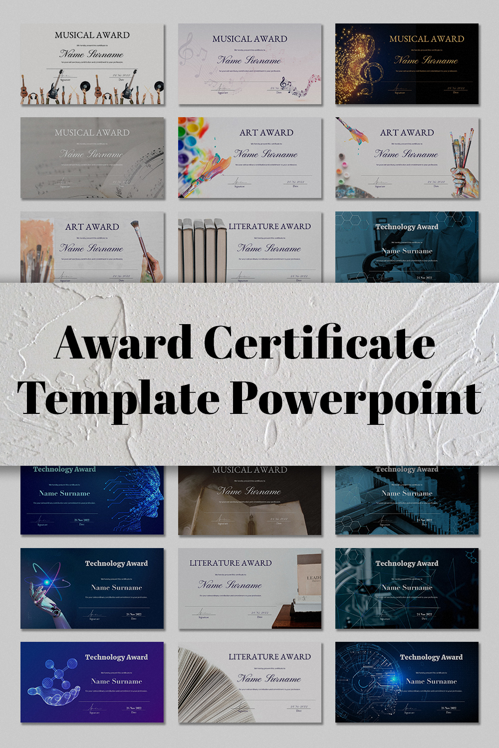 Illustrations award certificate template of powerpoint.