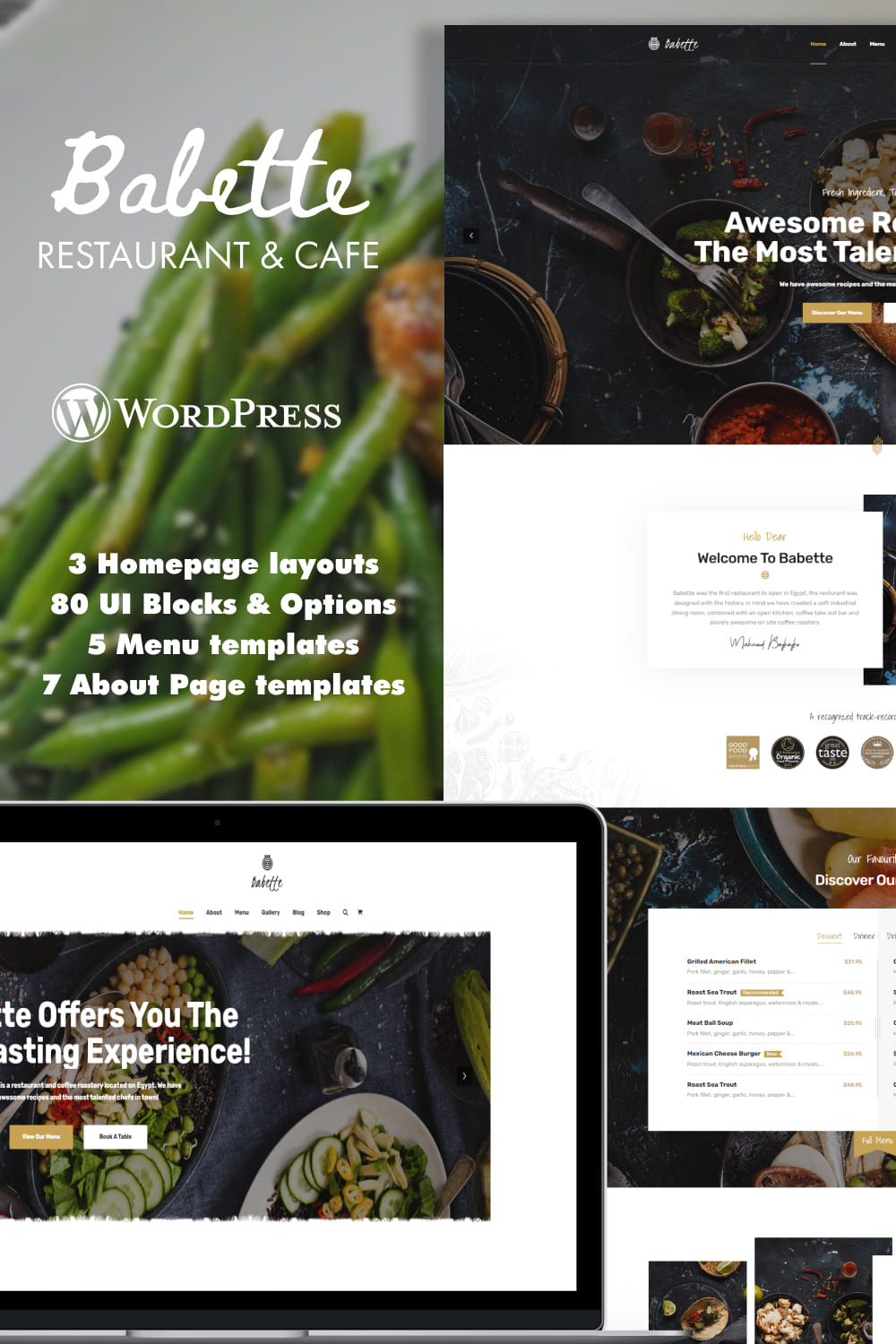 Babette - Restaurant & Cafe WordPress Theme.