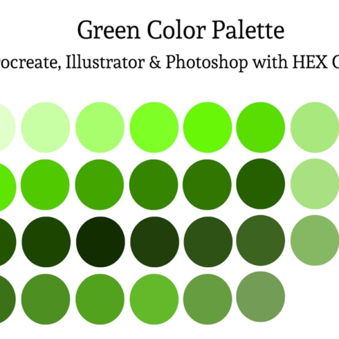 Images preview green color palette procreate illustrator.