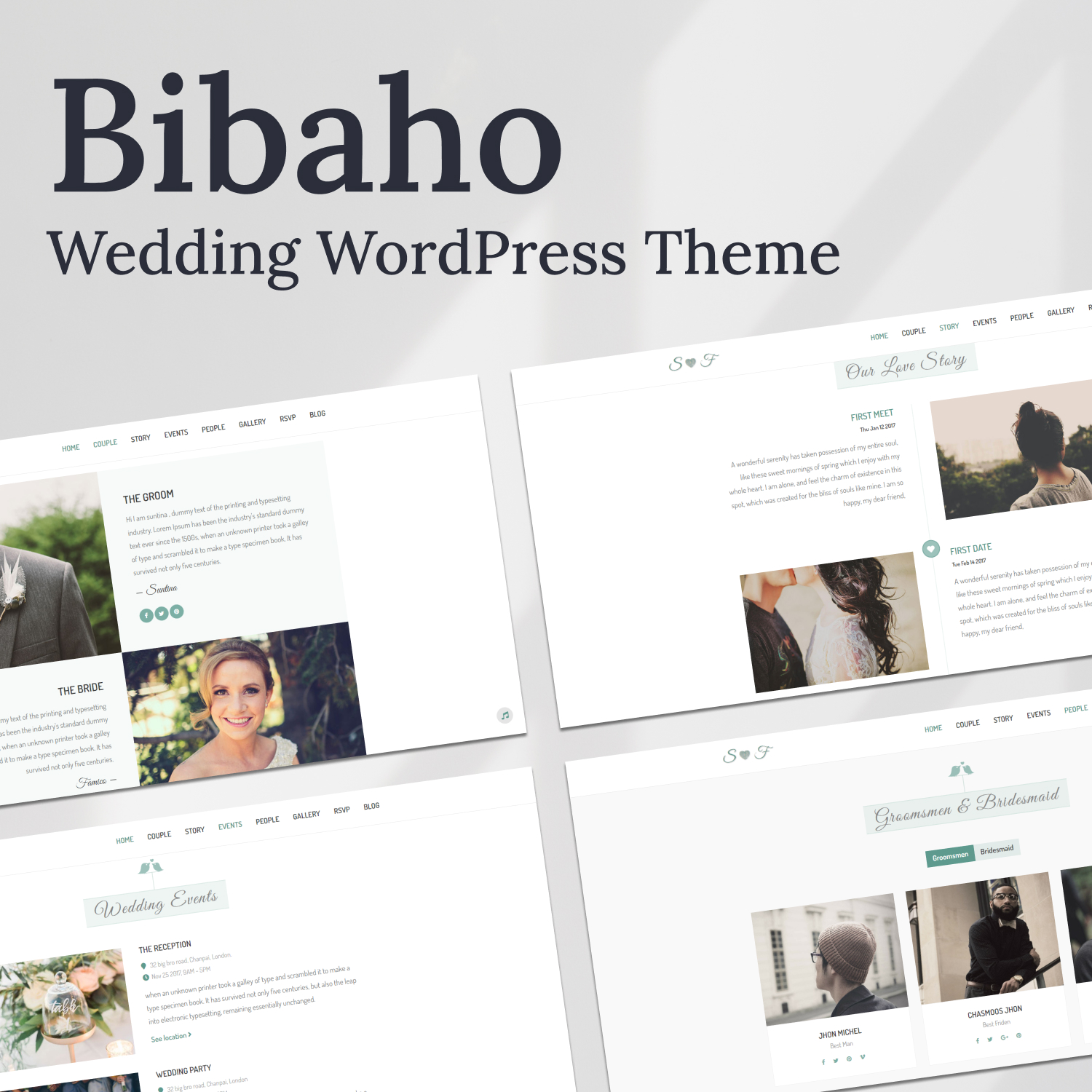 Preview bibaho wedding wordpress theme.