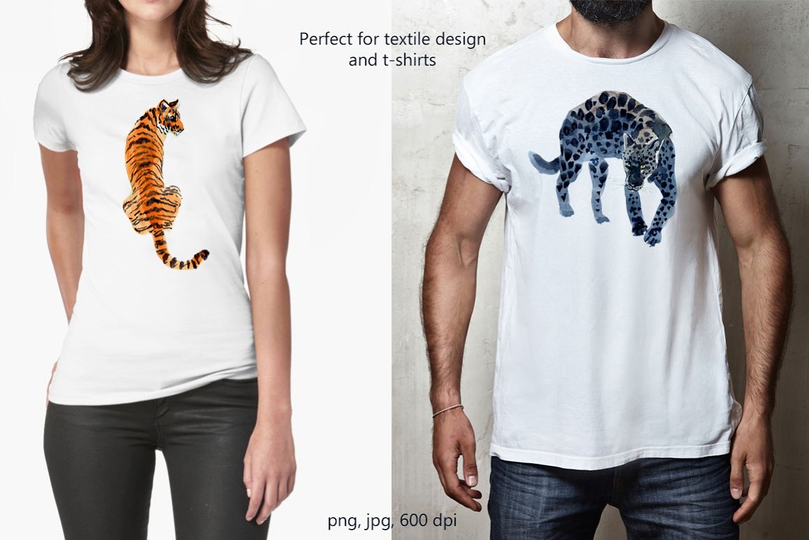 Print on a leopard T-shirt.