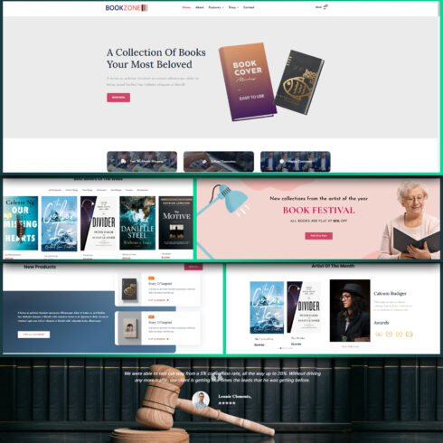 Images preview bookzone book store woocommerce theme.