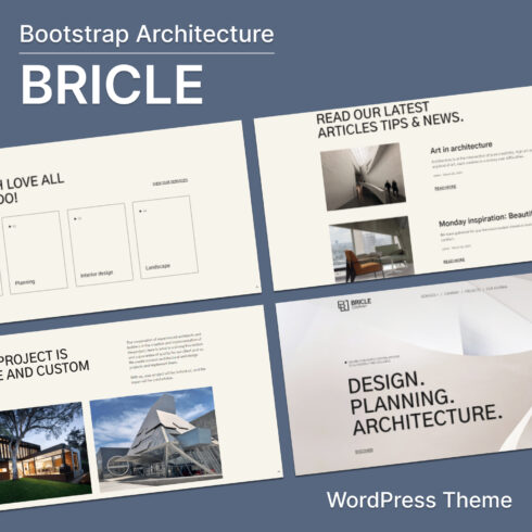 Preview images bricle bootstrap architecture wordpress theme.