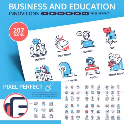 Preview business education icons super set.