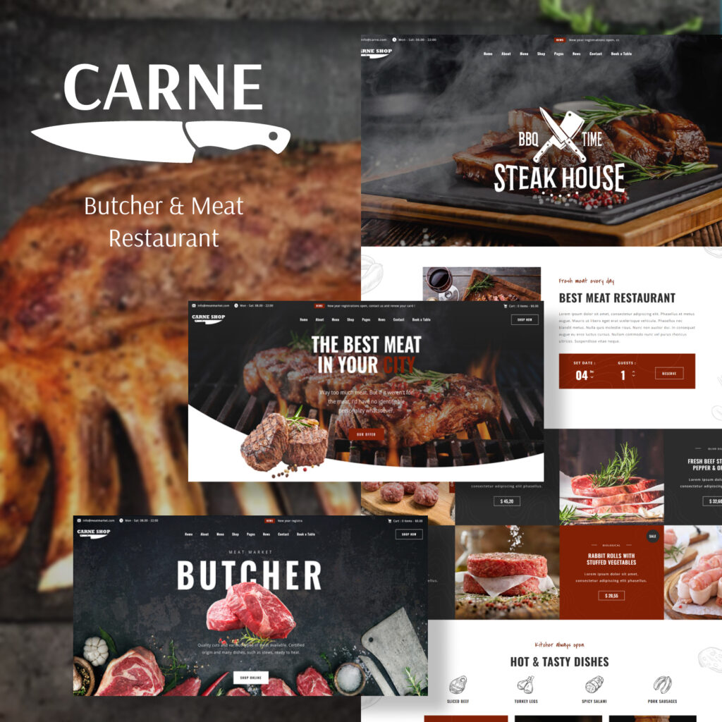 Carne Butcher & Meat Restaurant MasterBundles