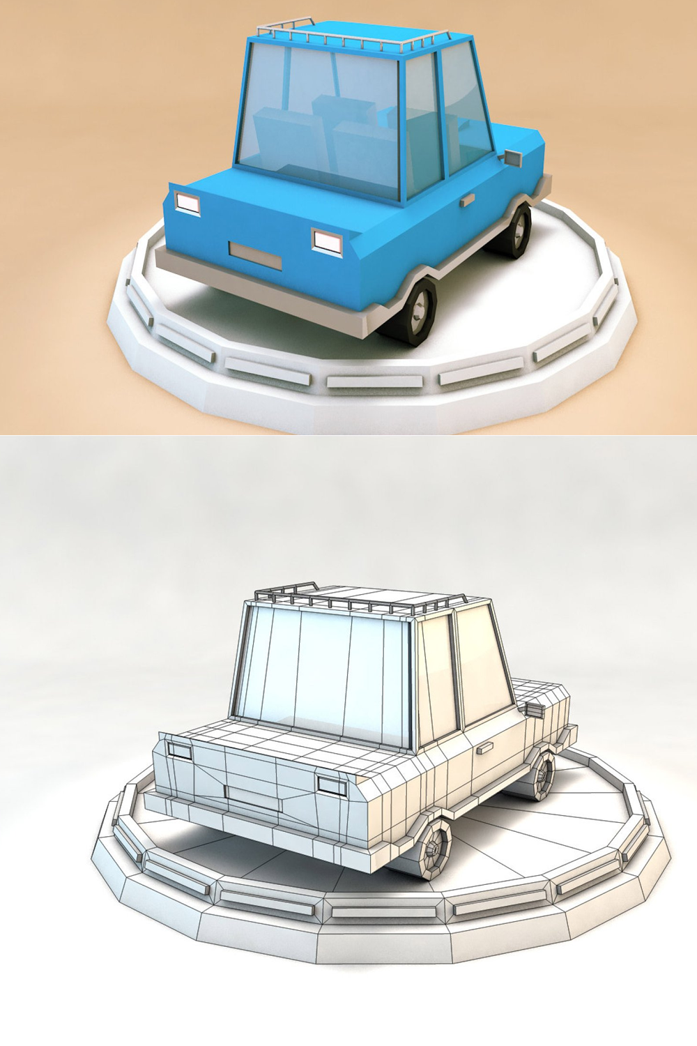 Illustrations cartoon family car low poly 3d model of pinterest.