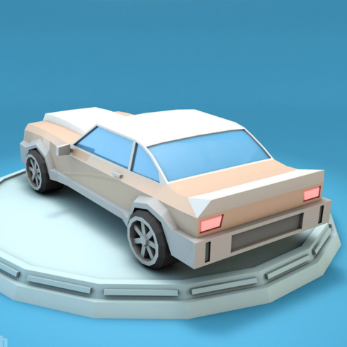 Images preview cartoon luxury car low poly model.