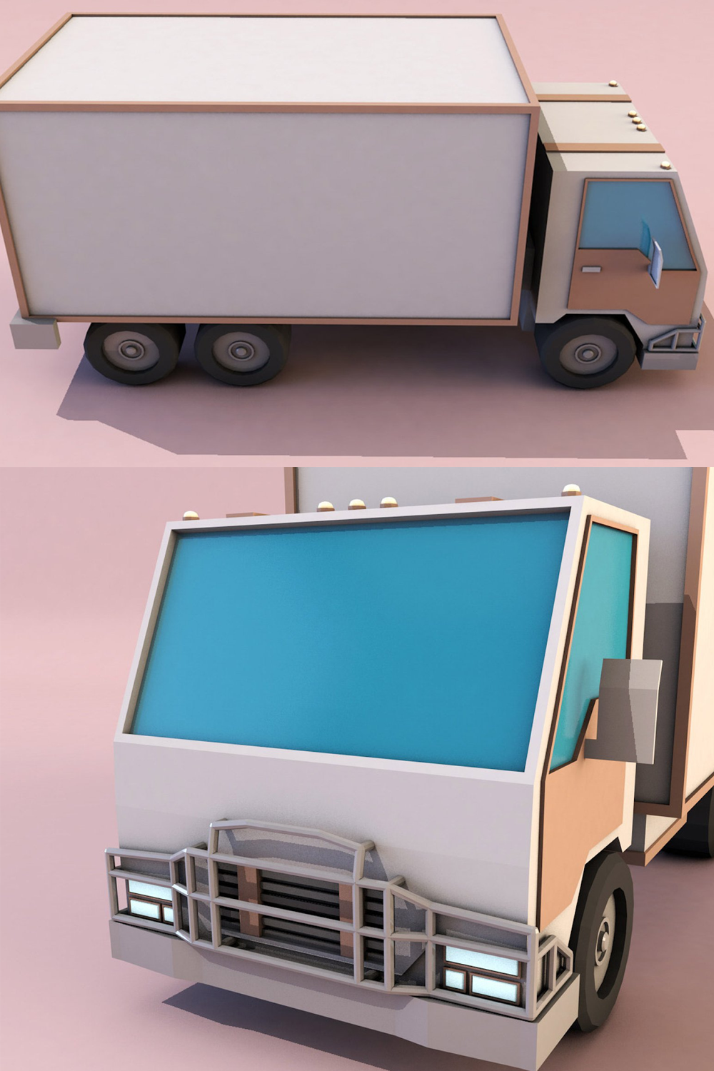 Illustrations cartoon truck low poly 3d model of pinterest.