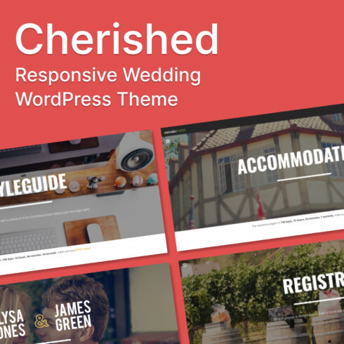 Preview cherished responsive wedding wordpress theme.