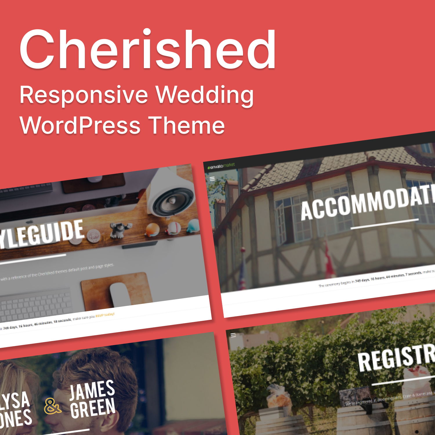 Preview cherished responsive wedding wordpress theme.