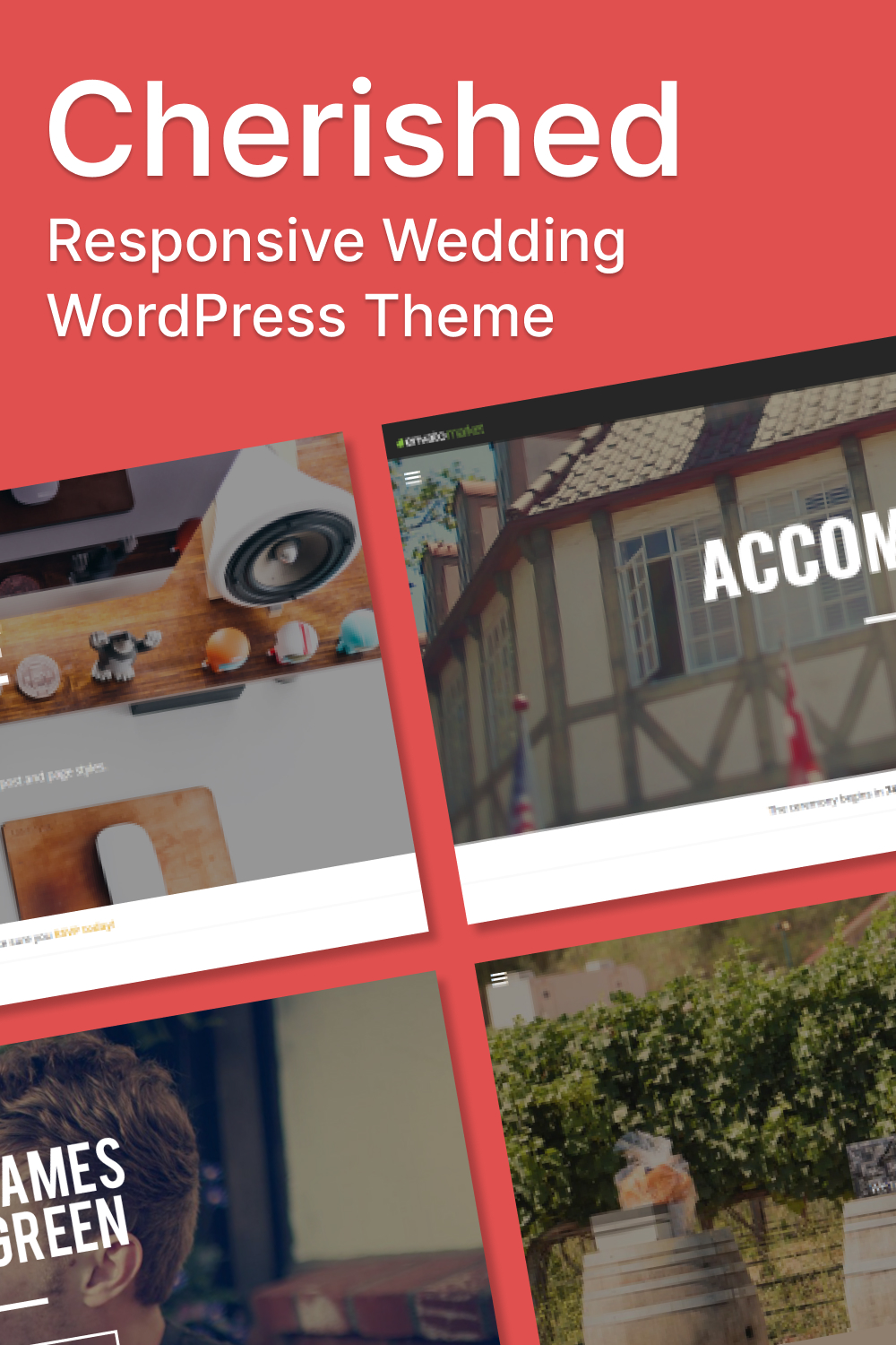 Illustrations cherished responsive wedding wordpress theme of pinterest.