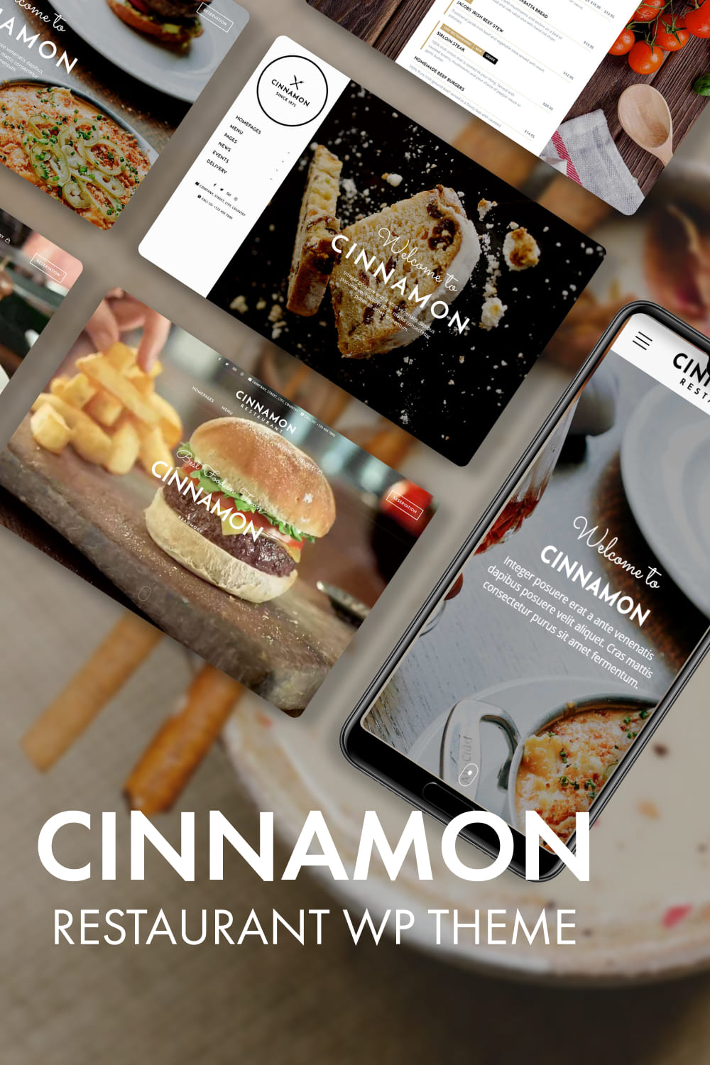 Cinnamon Restaurant Theme for WordPress.