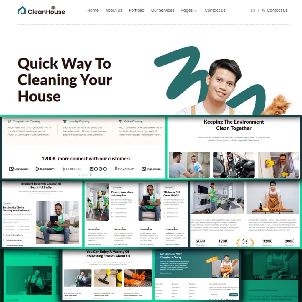 CleanHouse - Cleaning Service Template Kit – MasterBundles