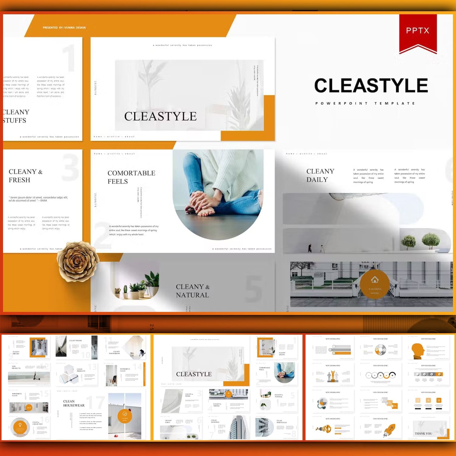 Comfortable feels of Cleastyle Powerpoint template.