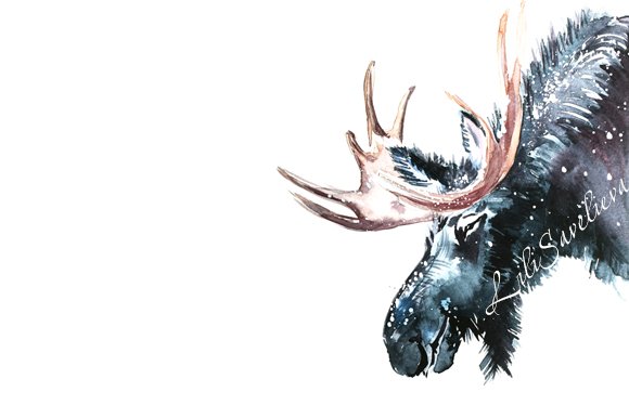 Painted blue moose.