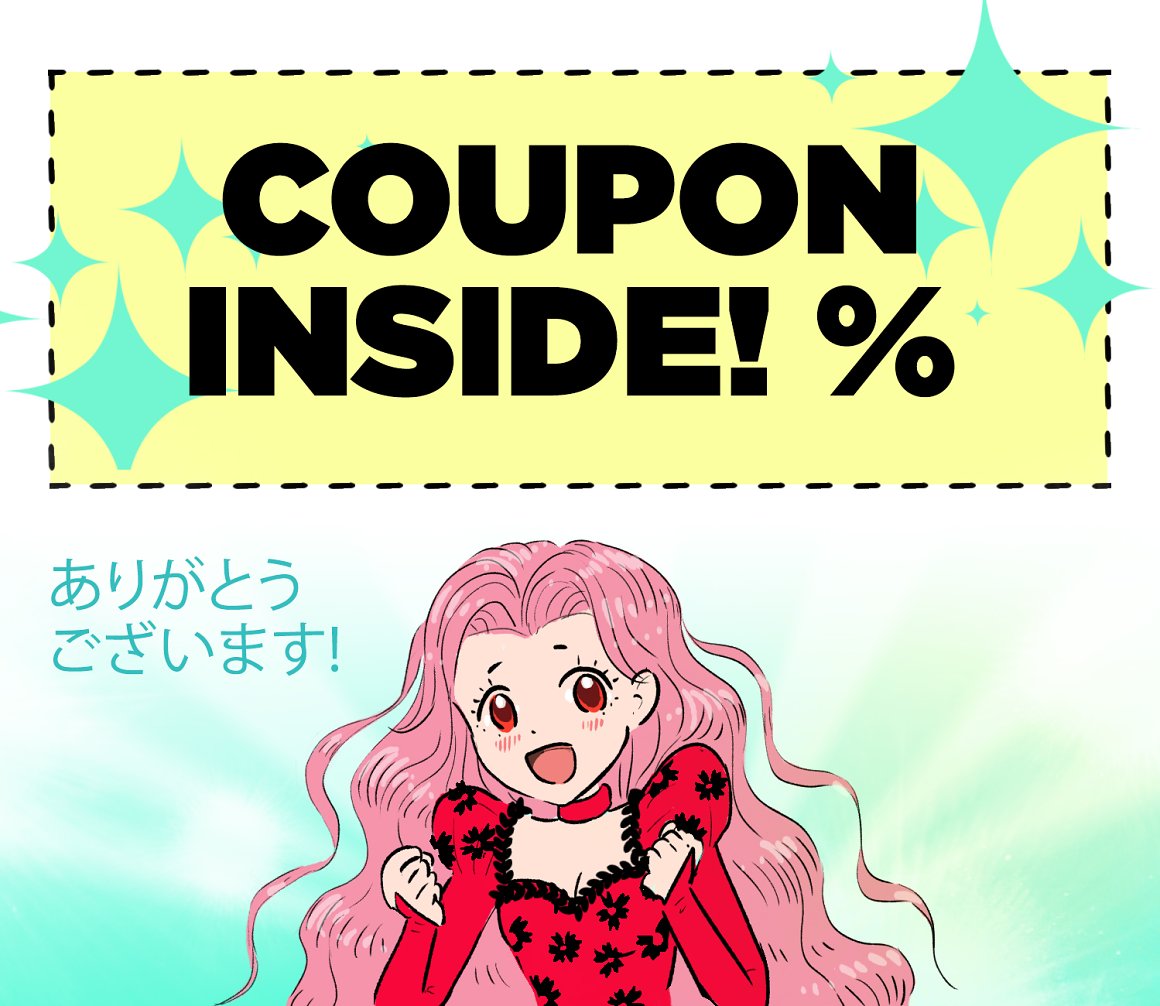 Anime style discount coupon.