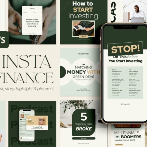 771 insta pack finance Instagram post, story, highlight and pinterest.