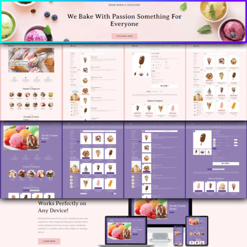 Images preview creamy ice cream drink cake store multipurpose woocommerce elementor store.