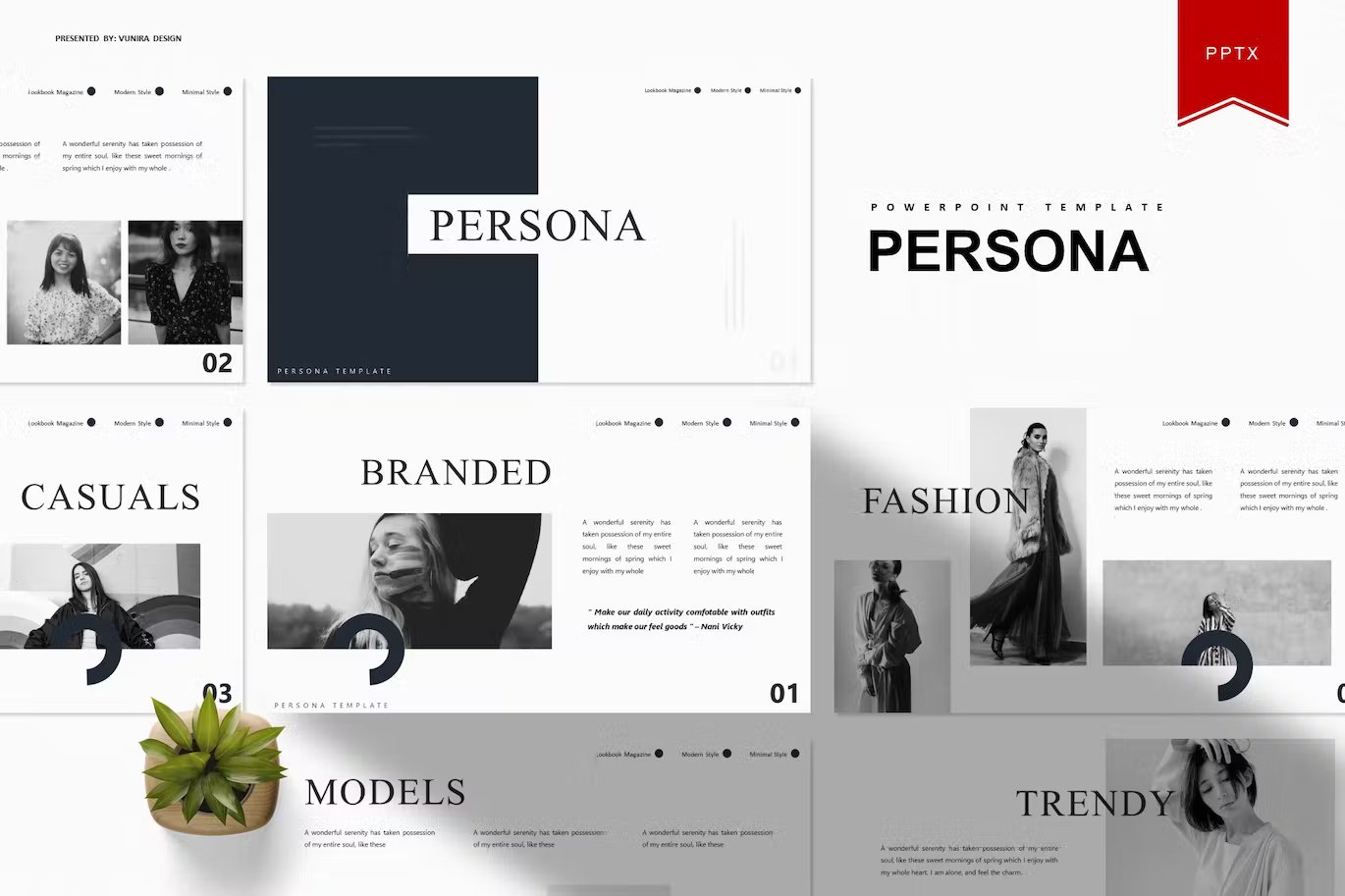 Personal data presentation template home page.