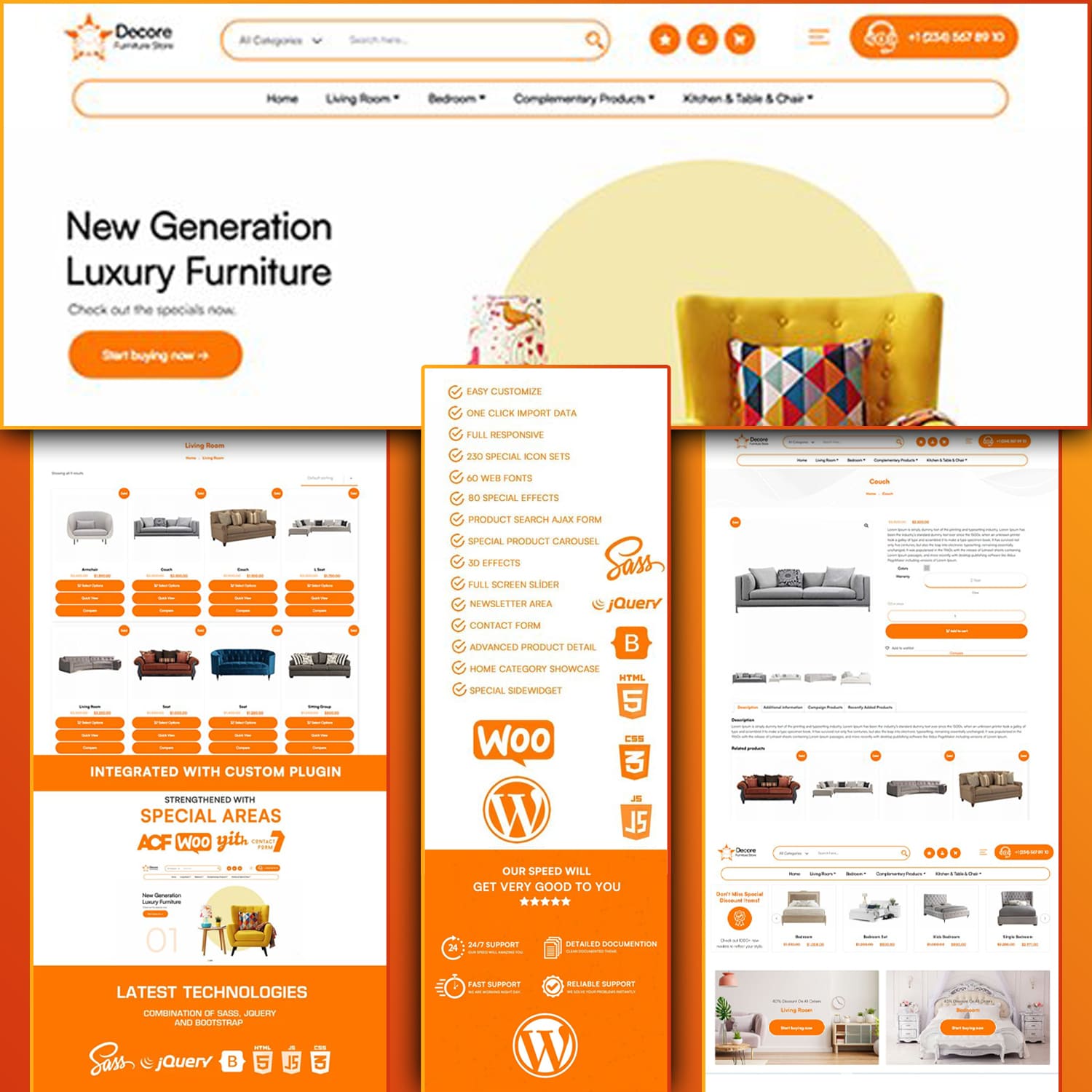 80 special effects of Decora - Furniture Store WooCommerce WordPress Theme.