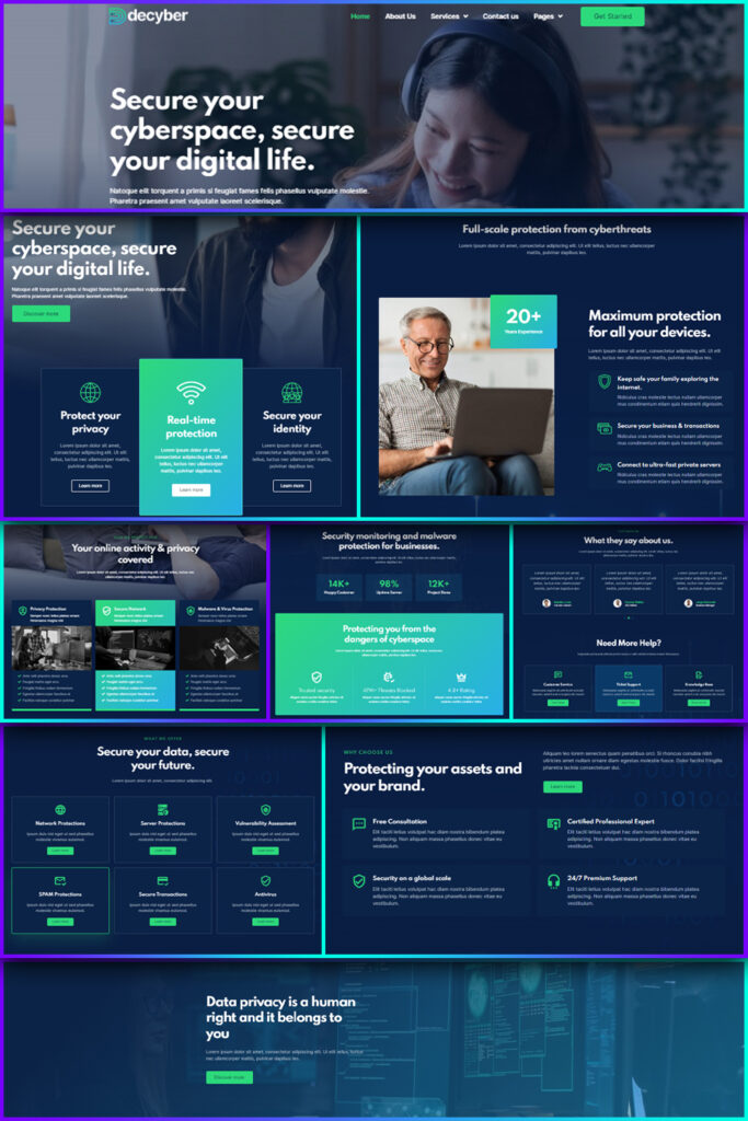 Decyber - Cyber Security Services Elementor Template Kit – MasterBundles