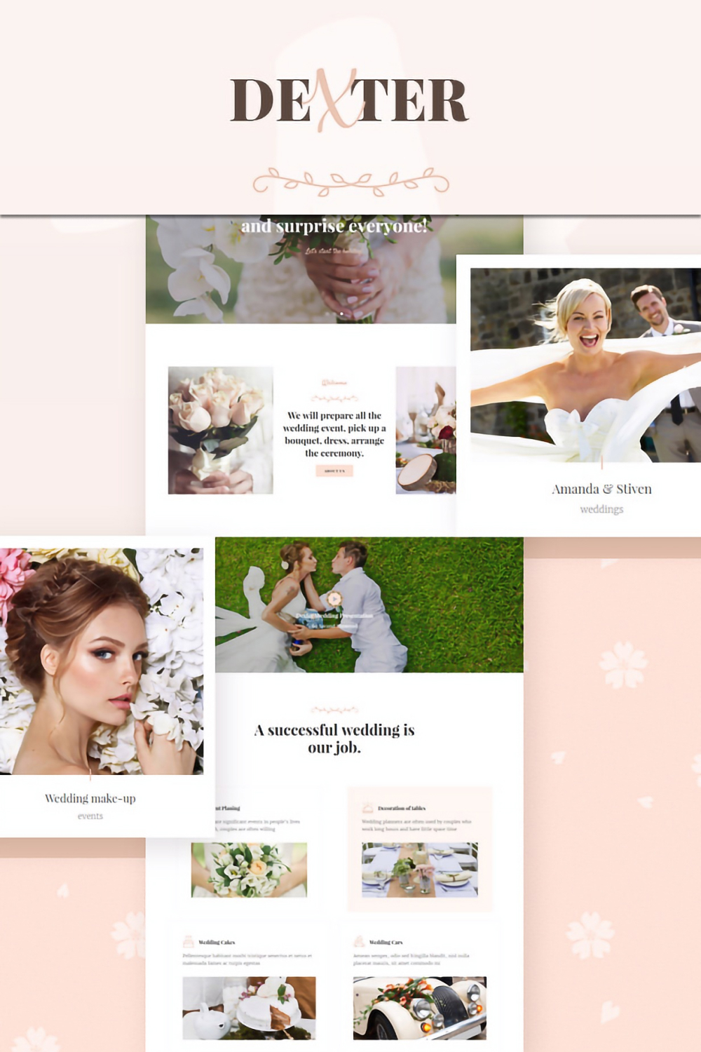 Illustrations dexter elegant wedding wordpress theme of pinterest.