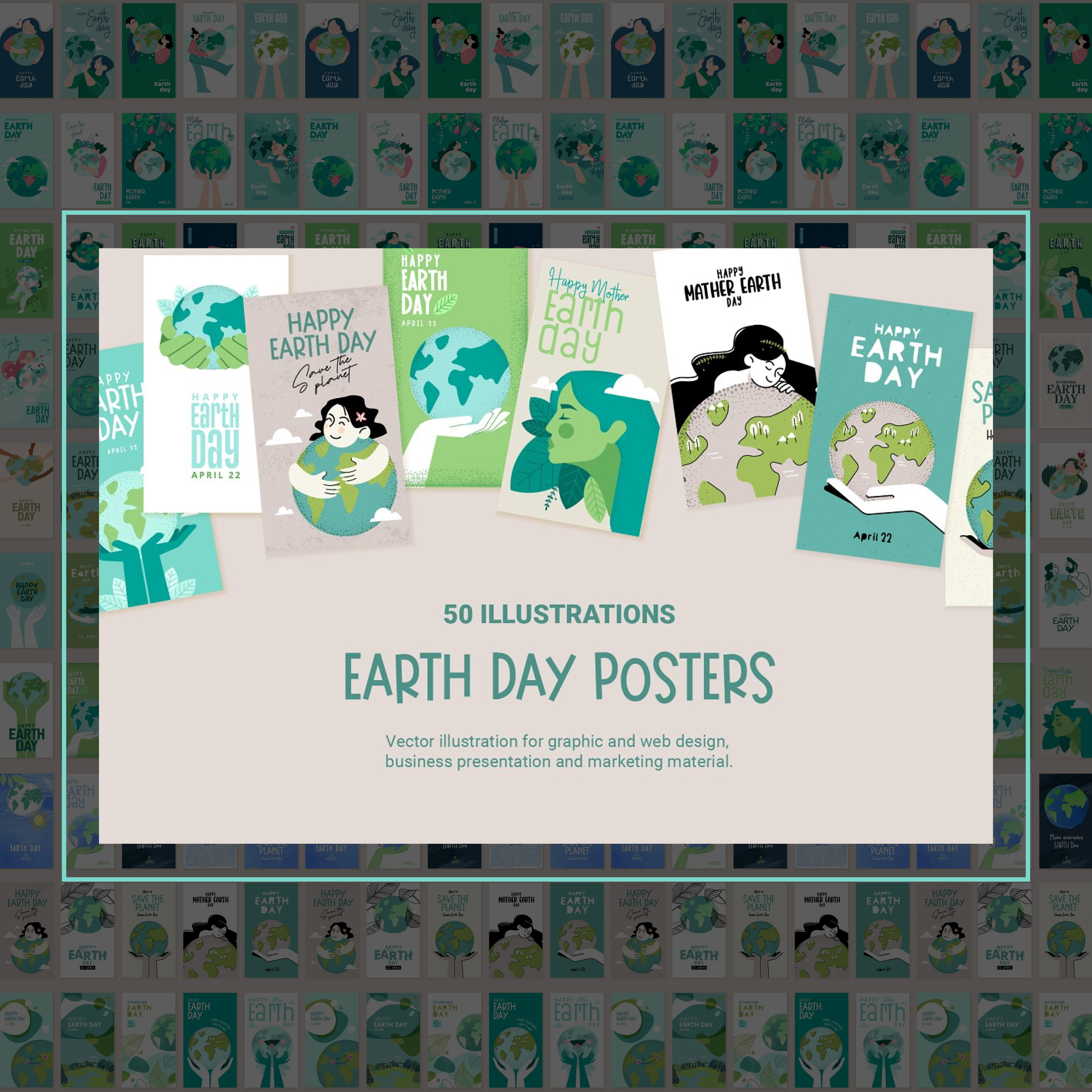 Images with earth day illustrations.