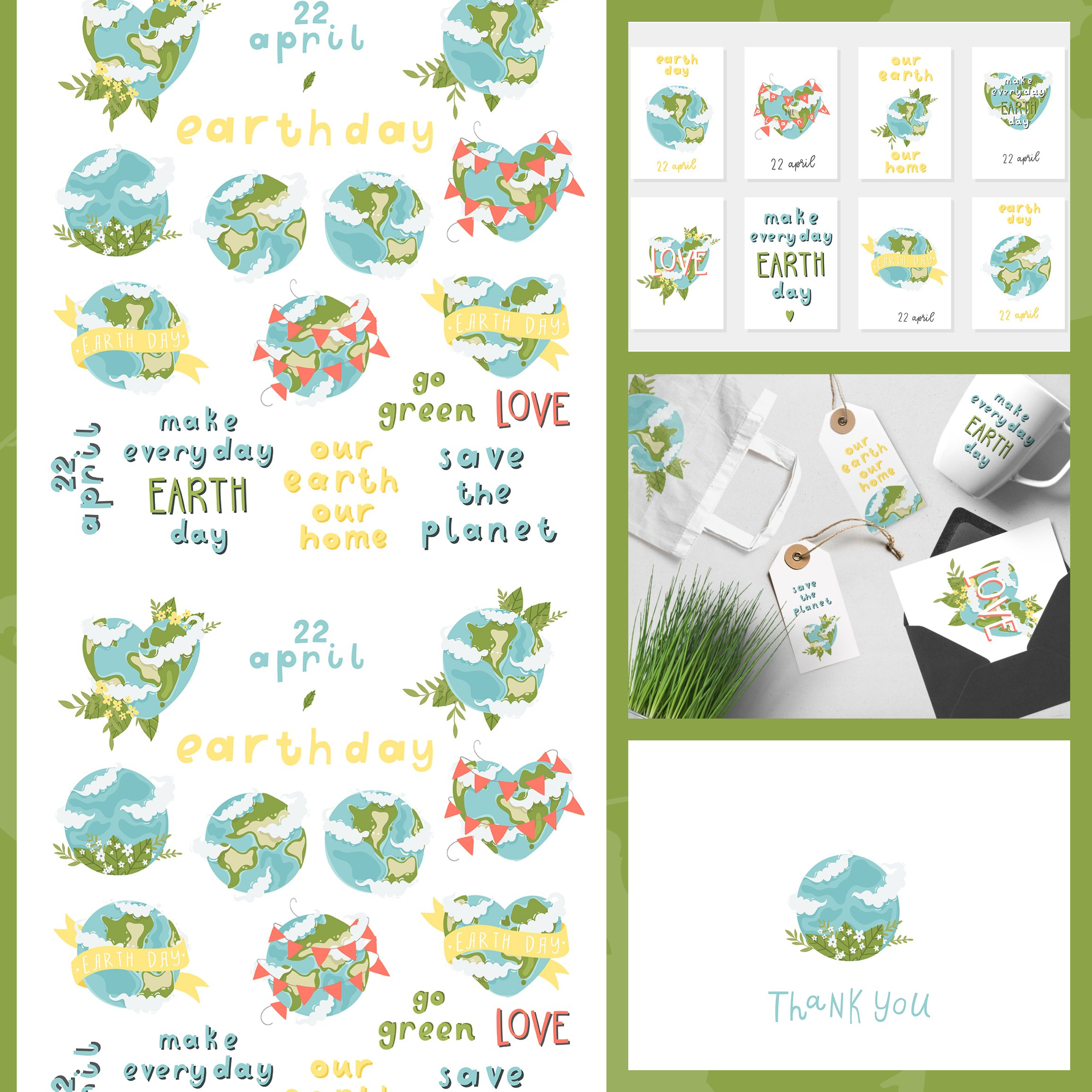 Images with earth day set.