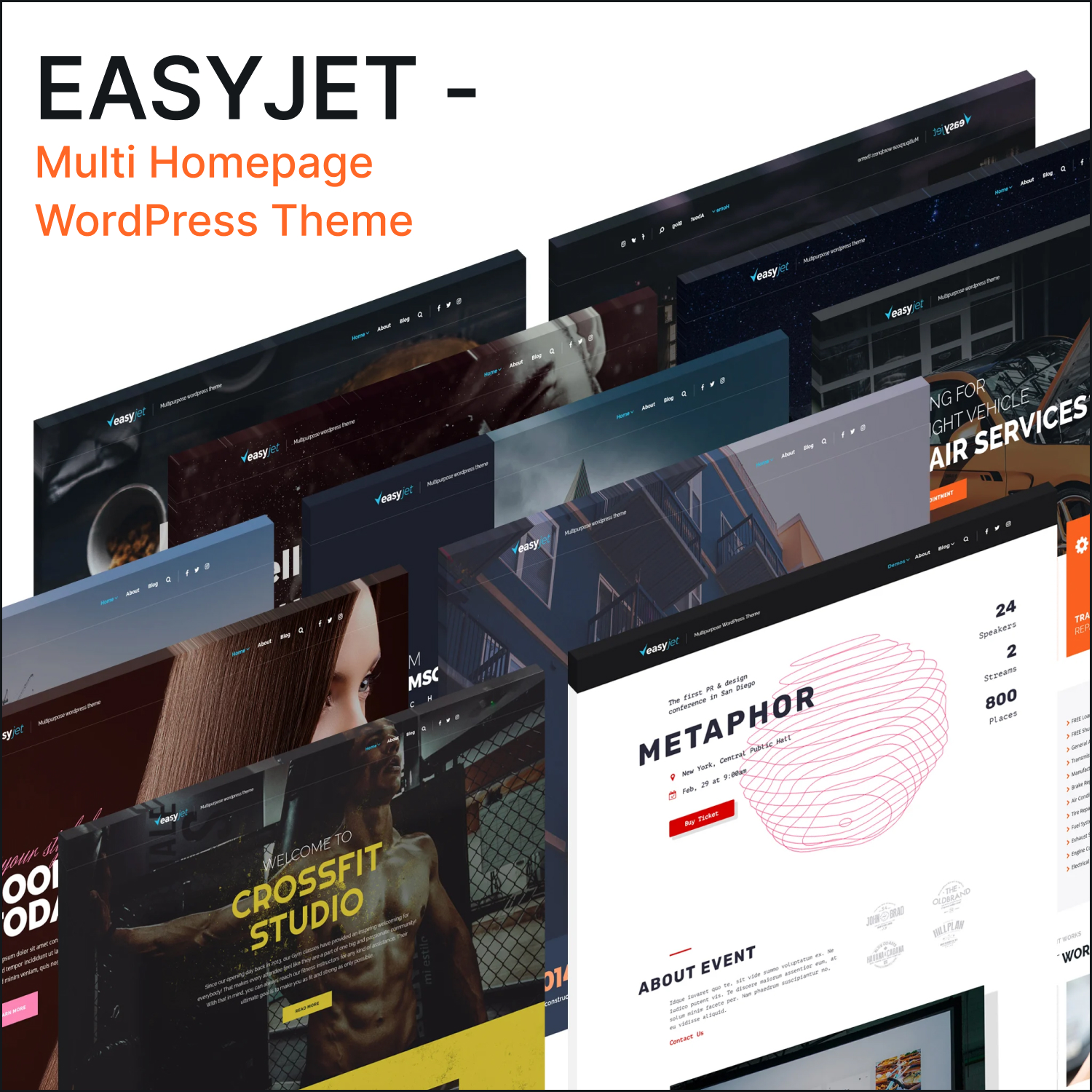 Preview easyjet multi homepage wordpress theme.