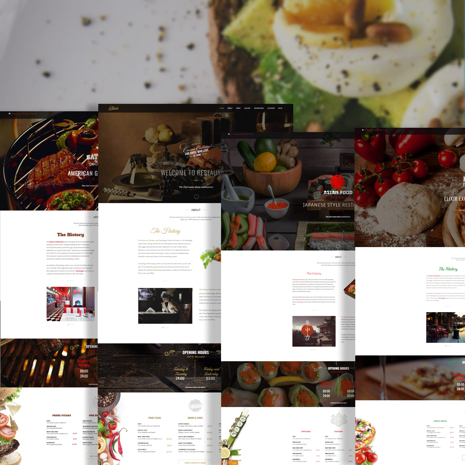 Elixir - Restaurant WordPress Theme is a clean and professional site template, perfect for Restaurant, Bakery, any food business and personal chef web sites.