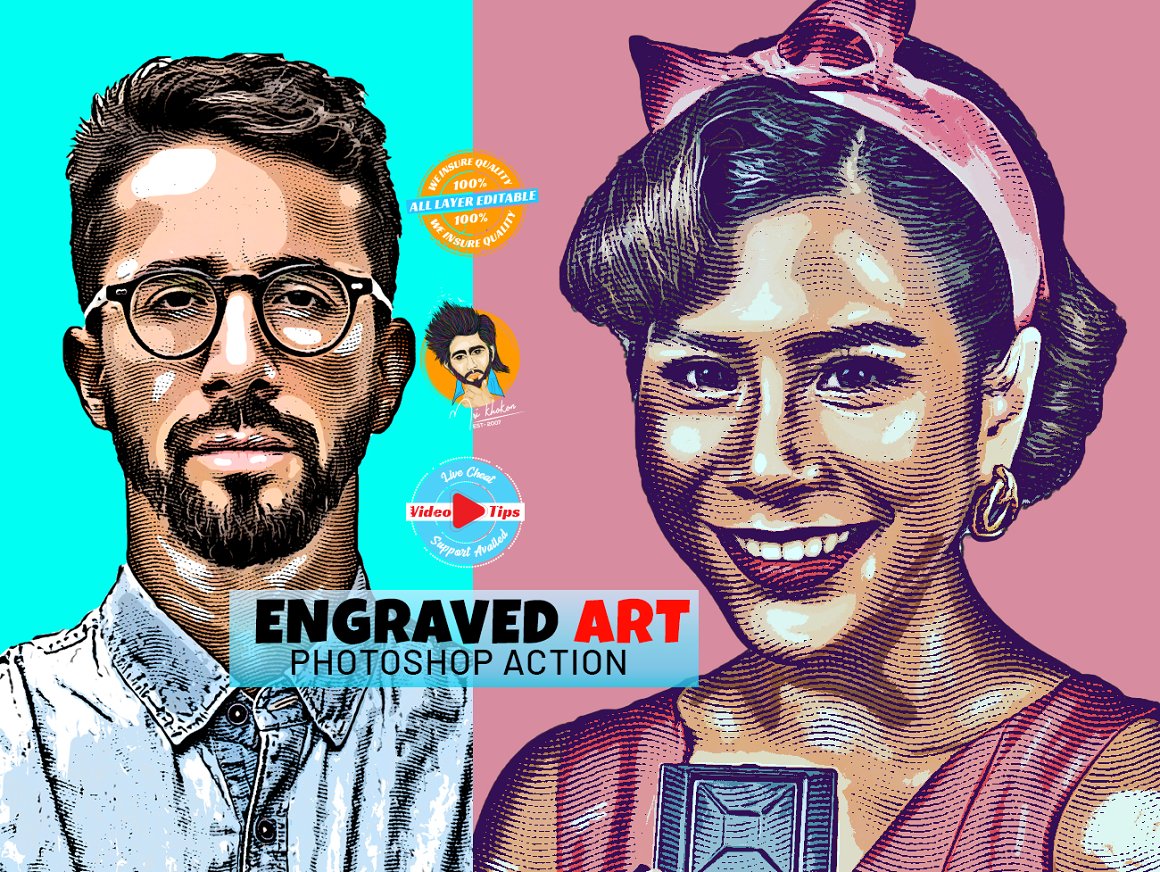 Image of a bearded man in a shirt and a woman in a dress.