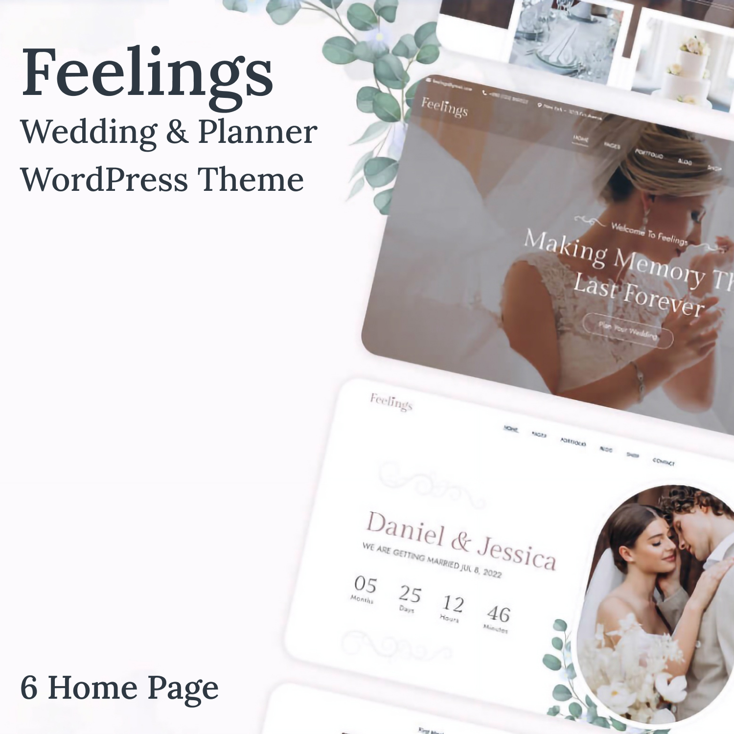 Preview feelings wedding planner wordpress theme.