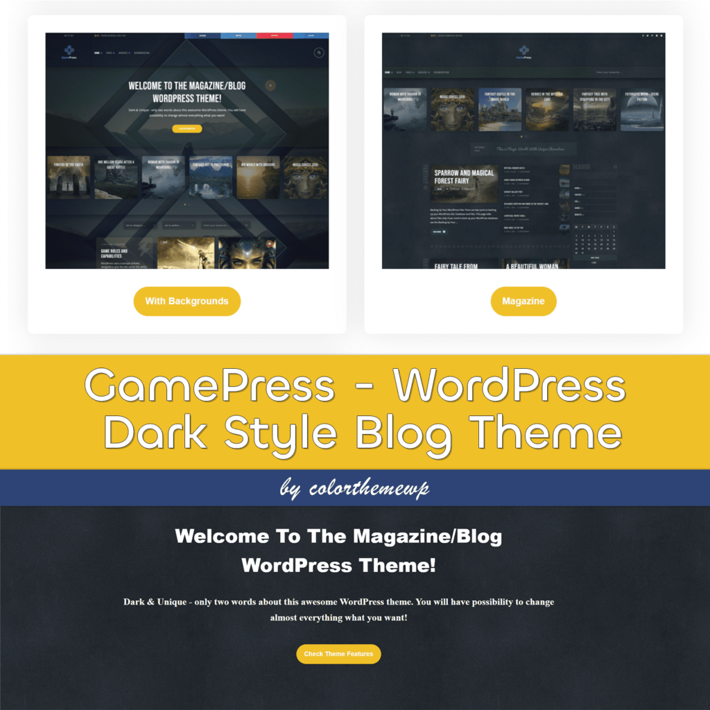 GamePress - WordPress Dark Style Blog Theme – MasterBundles