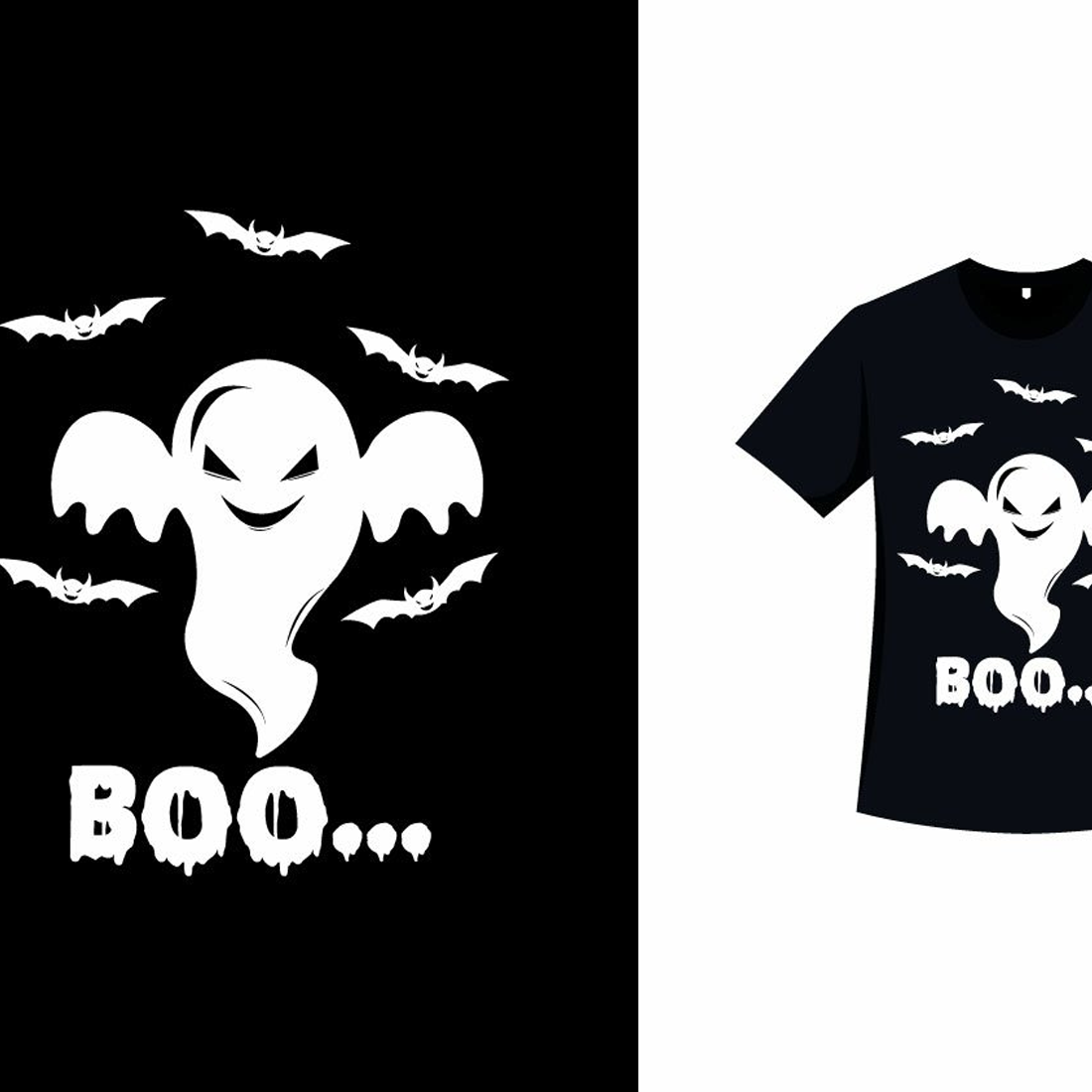 Images preview funny ghost t shirt vector illustration.