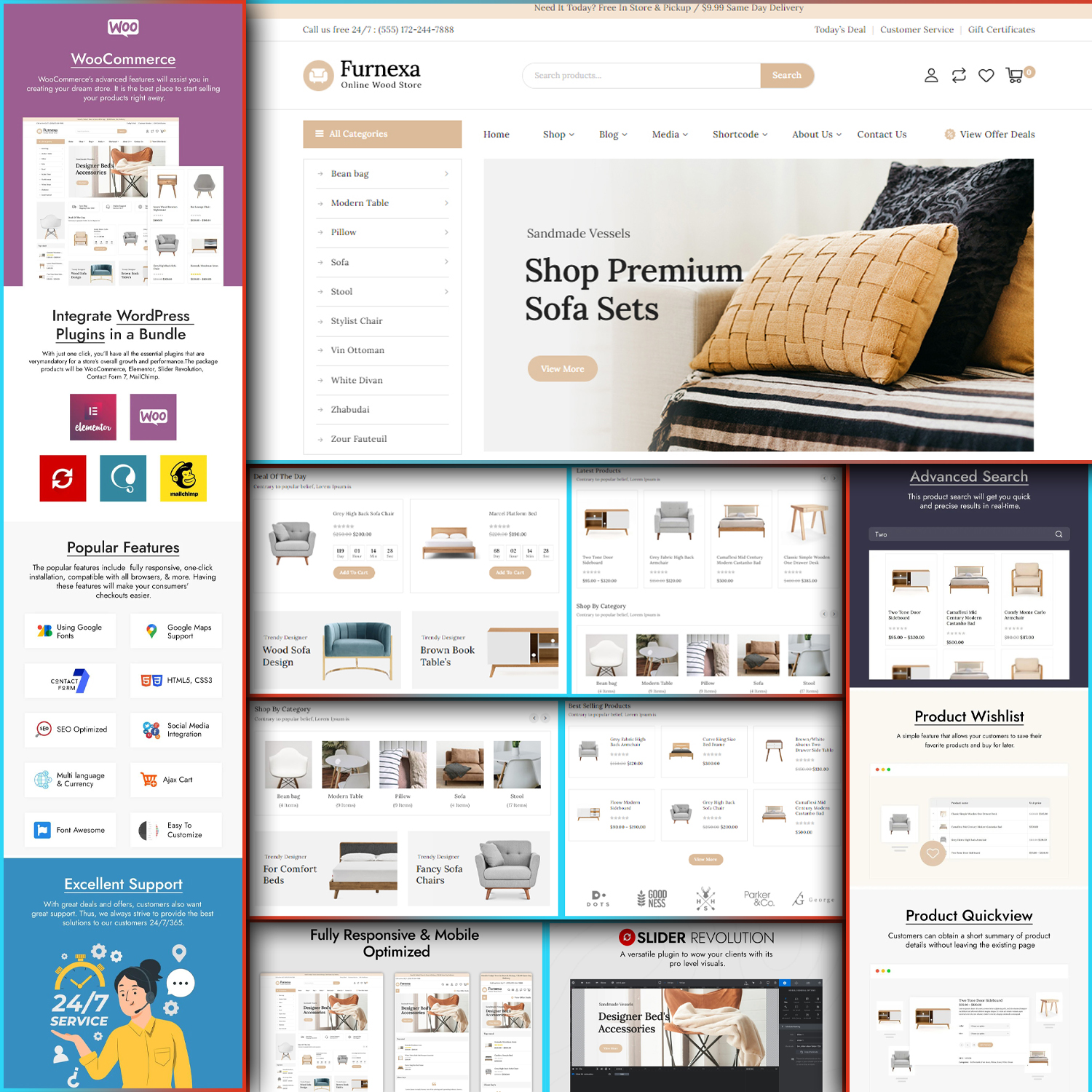 Images preview furnexa art and furniture store woocommerce theme.