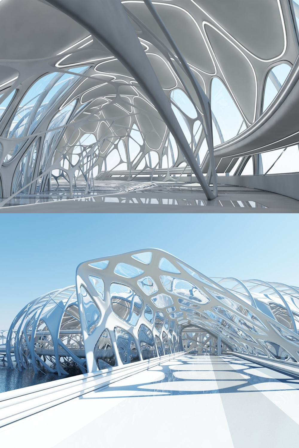 Illustrartions futuristic architectural structure of pinterest.