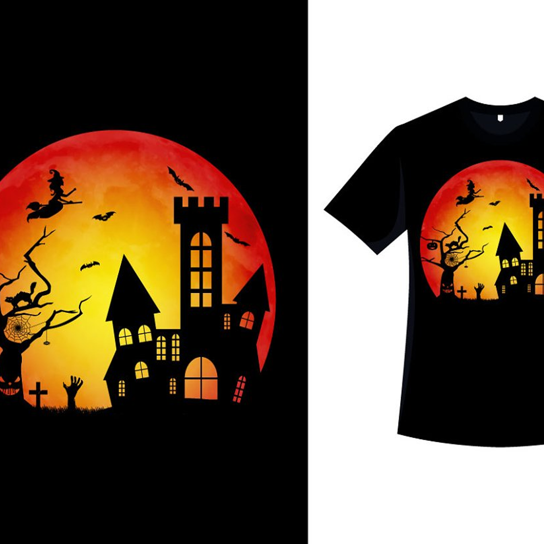 Images preview halloween scary shirt vector design.