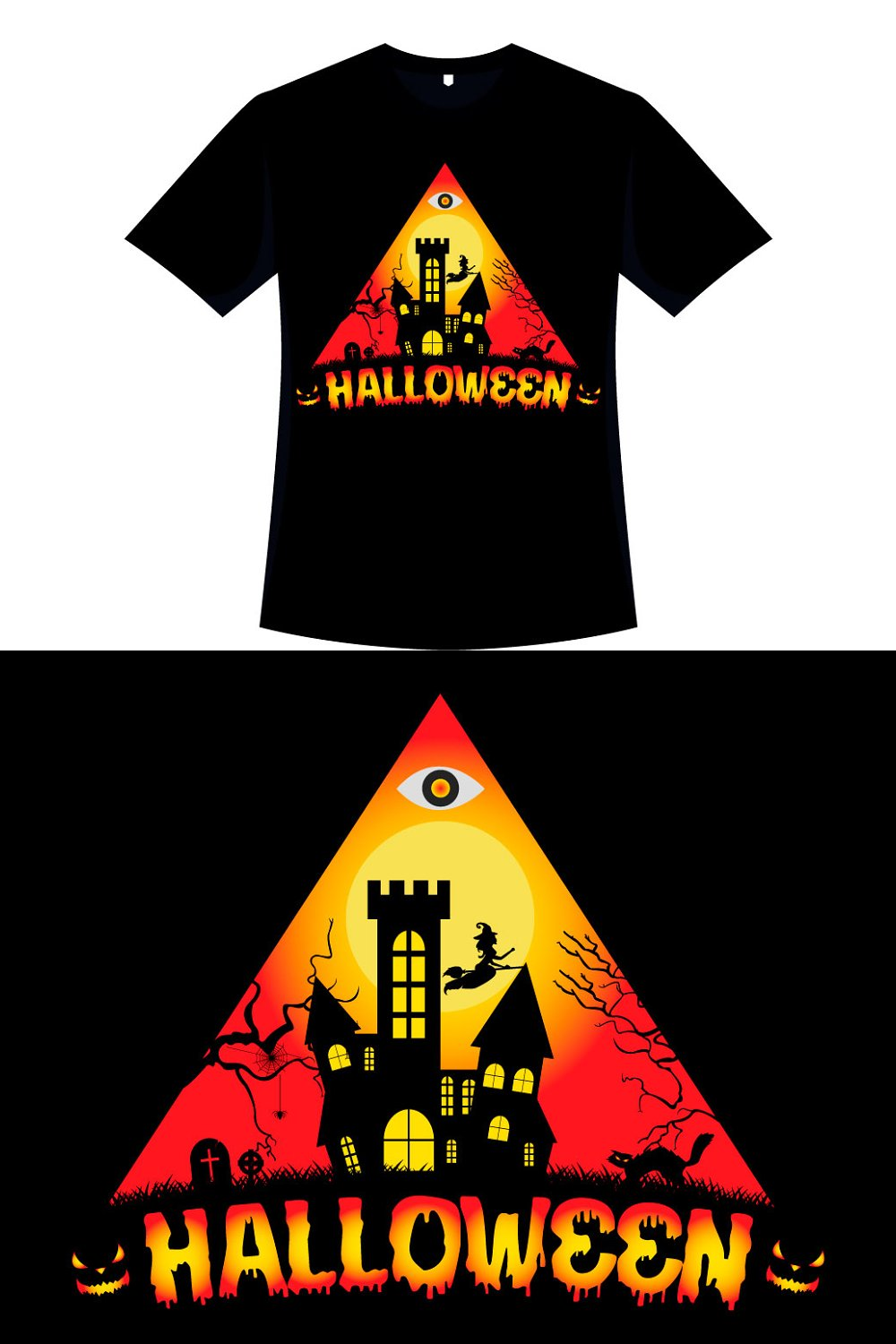 Illustrations halloween scary triangle t-shirt of pinterest.