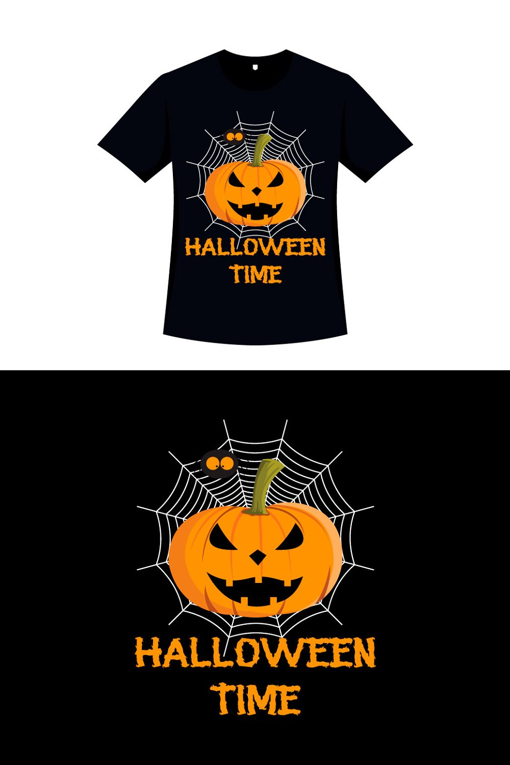 Illustrations halloween shirt design with pumpkin of pinterest.